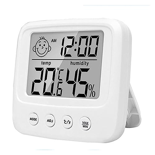 Elektronisches Thermometer Hygrometer Uhr LCD Digital Temp Luftfeuchtigkeitsmesser Home Indoor Outdoor Wetterstation Mit Wecker(Type3) von SMTYXS