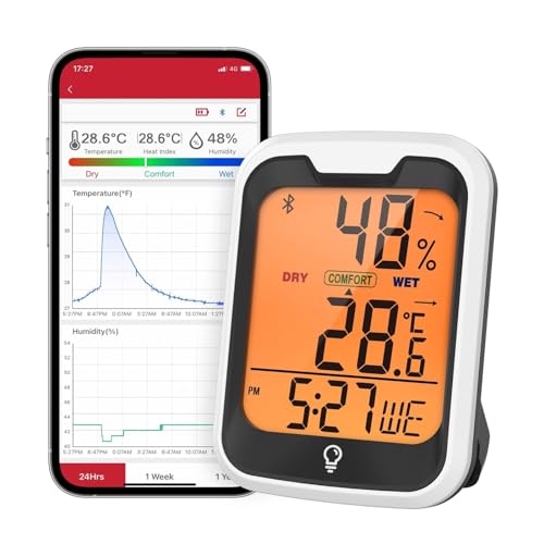 Hintergrundbeleuchtung Bluetooth Verbunden APP Digit Wetterstation Innenthermometer Hygrometer For Zuhause Mit Uhr Und Tag Hintergrundbeleuchtung Bluetooth Verbunden APP Digit Wetterstation Innenthermometer Hygrometer For Zuhause Mit Uhr Und Tag von SMTYXS