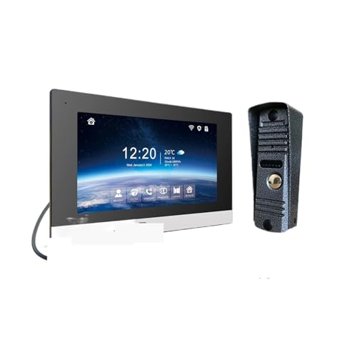 Home Visual Intercom 1080P Video Türklingel Kamera for Wohnung 7 "Smart Full Touch Monitor Unterstützung Bewegungserkennung(H-R6-P201S-M503BA-B) von SMTYXS