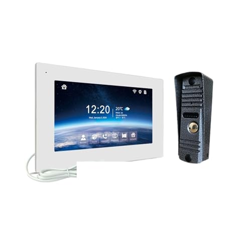 Home Visual Intercom 1080P Video Türklingel Kamera for Wohnung 7 "Smart Full Touch Monitor Unterstützung Bewegungserkennung(H-R6-P201S-M503WA-B) von SMTYXS