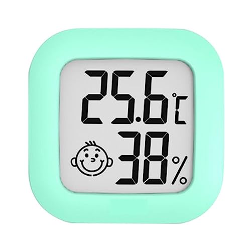 LCD Elektronische Temperatur Feuchtigkeit Meter Indoor Outdoor Thermometer Hygrometer Mit Wecker Hause Wetter Feuchtigkeit Monitor(Tpye 3 Green) von SMTYXS