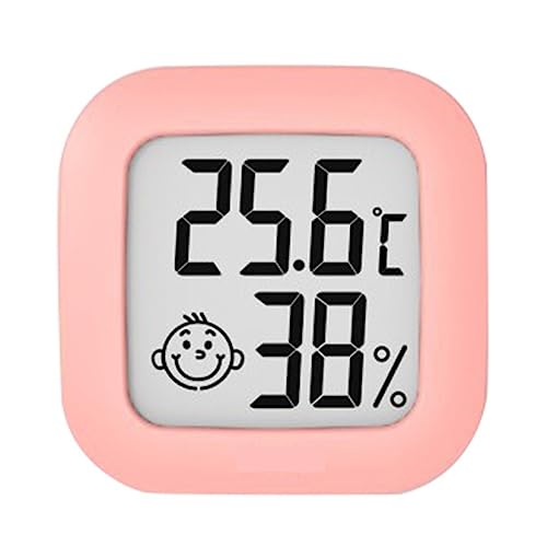 LCD Elektronische Temperatur Feuchtigkeit Meter Indoor Outdoor Thermometer Hygrometer Mit Wecker Hause Wetter Feuchtigkeit Monitor(Tpye 3 Pink) von SMTYXS