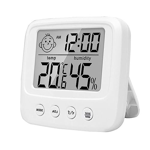 LCD Elektronische Temperatur Feuchtigkeit Meter Indoor Outdoor Thermometer Hygrometer Mit Wecker Hause Wetter Feuchtigkeit Monitor(Tpye 4 No Light) von SMTYXS