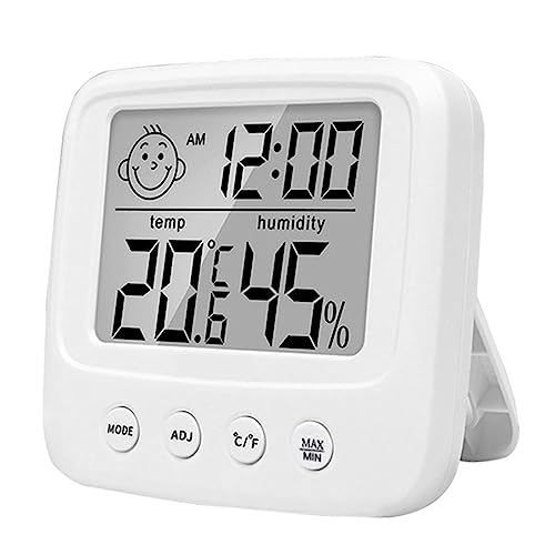 LCD Elektronischer Digitaler Temperatursensor Luftfeuchtigkeitsmesser Hintergrundbeleuchtung Thermometer Hygrometer Messgerät Innenwetterstation Uhr(E0828 No Light) von SMTYXS