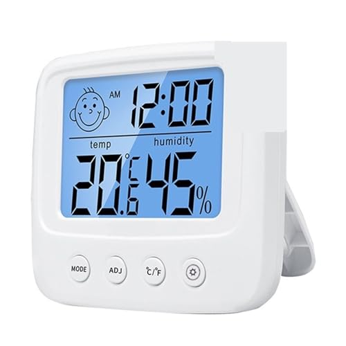 LCD Elektronisches Digitales Temperatur-Feuchtigkeitsmessgerät Thermometer Hygrometer Indoor Outdoor Wetterstation Uhr(Type A Backlight) von SMTYXS