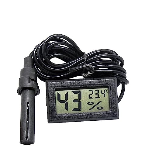 Mini LCD Digital Thermometer Hygrometer Messgerät Tester Sonde Inkubator Aquarium Temperatur Feuchtigkeit Meter Sensor Detektor(Square Black) von SMTYXS