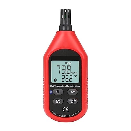 Mini-Temperatur-Feuchtigkeitsmesser, LCD-Digital-Lufttemperatur-Thermometer, Hygrometer, Messgerät, Tester, MAX/MIN-Modus(B) von SMTYXS