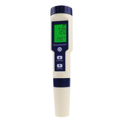 SMTYXS 2/3/4/5/7 In 1 PH Meter TDS EC ORP Salzgehalt SG Temperatur Werkzeug Mit Hintergrundbeleuchtung Digitale Wasser Qualität Monitor Tester for Aquarium(5 in 1) von SMTYXS