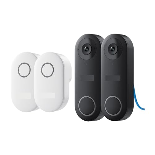 SMTYXS 2K+ Video-Türklingel, WLAN, Intelligente Outdoor-Heimvideo-Gegensprechanlage, Menschenerkennung, Kabelgebundene Türklingel Mit Glockenspiel(2Pcs D340P) von SMTYXS