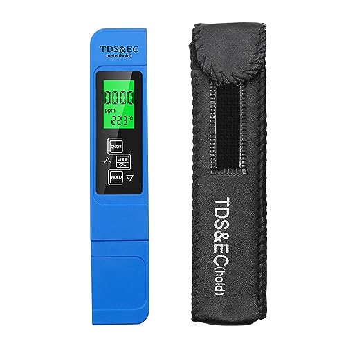SMTYXS 3 IN 1 TDS Wasserqualitätsteststift EC-Messgerät Leitfähigkeitstester C/F Wasserhahn Trinken TDS Wassertest Tds Stift Ec-Stift(with Backlight Blue) von SMTYXS