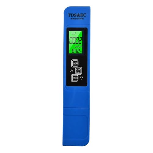 SMTYXS 3In1 TDS EC Meter Temperatur Tester Stift Multifunktionale Digitale Wasser Qualität Tester for Wasser Reinheit Temp PPM Tester(Blue with Backlight) von SMTYXS