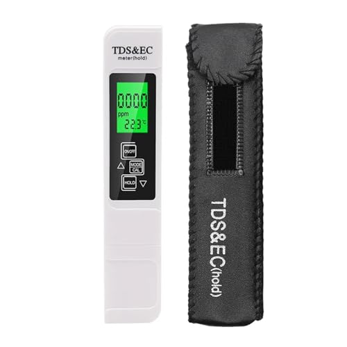 SMTYXS 3in1 PH Tester Wasser PH Meter TDS EC Temperatur Meter Digital LCD Wasser Test Stift Reinheit Wasser Qualität Monitor Test Stift(White Backlight) von SMTYXS