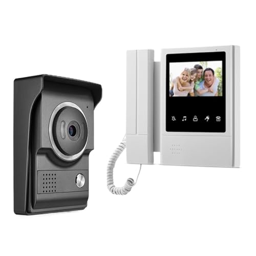 SMTYXS 4,3-Zoll-TFT-Farb-Video-Gegensprechanlage, Türsprechanlage, Türklingelsystem for Zuhause, Nachtsicht, Außenkamera, Türsprechanlage(Gray) von SMTYXS