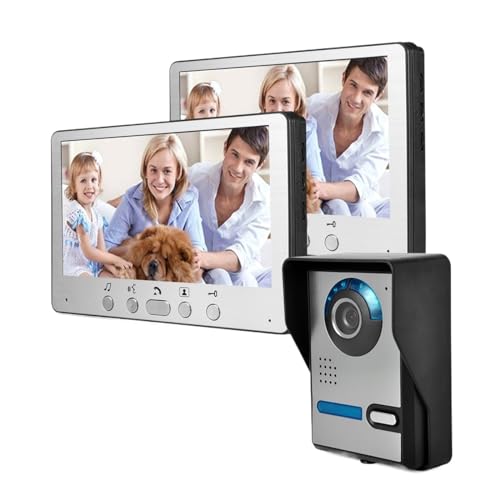 SMTYXS 7" Wired Video Intercom Video-Türsprechanlage Türklingel-Gegensprechanlage for Zuhause, Wohnung, IR-Türkamera(B KIT) von SMTYXS
