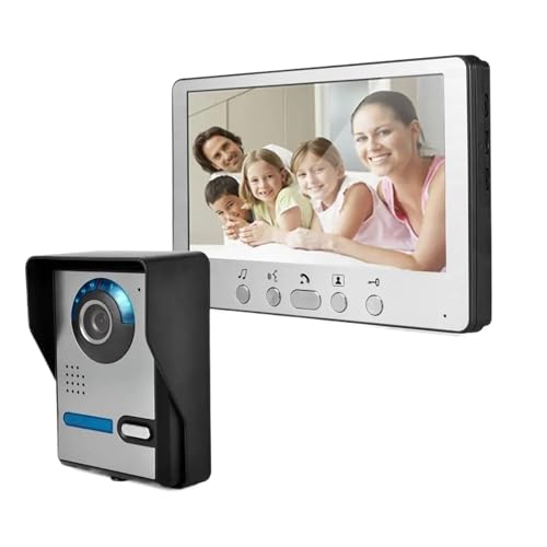 SMTYXS 7" Wired Video Intercom Video-Türsprechanlage Türklingel-Gegensprechanlage for Zuhause, Wohnung, IR-Türkamera(C KIT) von SMTYXS