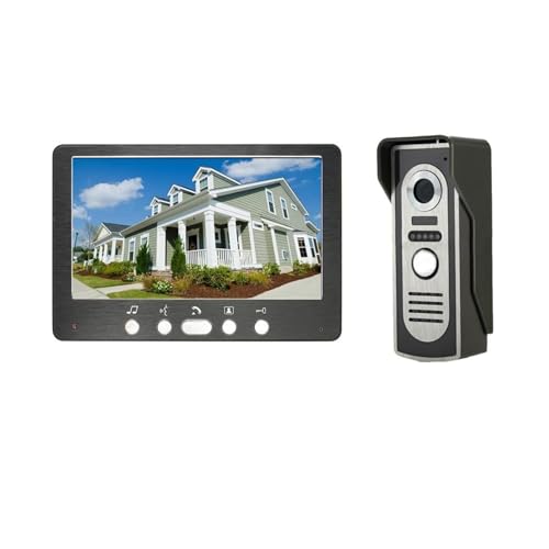 SMTYXS 7" Wired Video Intercom Video-Türsprechanlage Türklingel-Gegensprechanlage for Zuhause, Wohnung, IR-Türkamera(G KIT) von SMTYXS