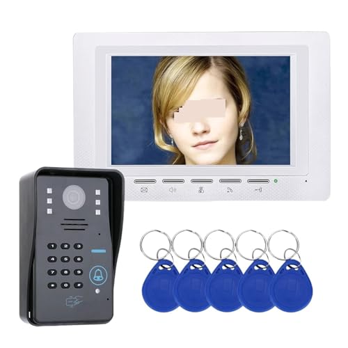 SMTYXS 7-Zoll-RFID-Passwort-Video-Türsprechanlage, Türklingel Mit IR-Kamera, 1000 TV-Leitung, Zugangskontrollsystem von SMTYXS
