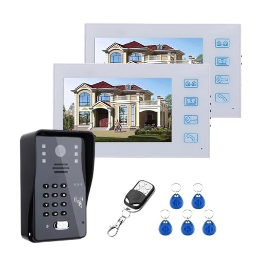 SMTYXS 7 Zoll Video Tür Sprechanlage Türklingel Mit RFID Passwort 1000TV Linie Kamera Wireless Remote Access Control System(SY816WMJK12) von SMTYXS
