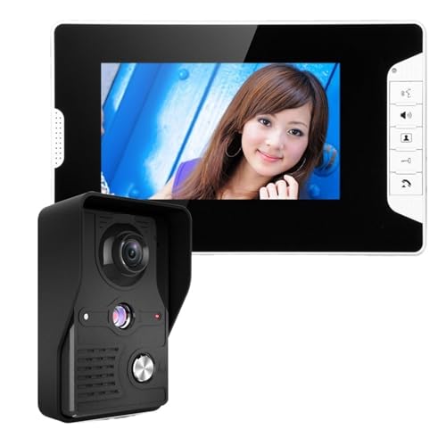 SMTYXS 7-Zoll-Video-Türklingel-Monitor-Video-Gegensprechanlage Mit 1200TVL Wetterfester Außenkamera IP65-Türsprechanlage(SY813MKB11) von SMTYXS