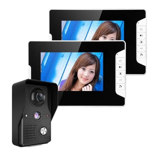 SMTYXS 7-Zoll-Video-Türklingel-Monitor-Video-Gegensprechanlage Mit 1200TVL Wetterfester Außenkamera IP65-Türsprechanlage(SY813MKB12) von SMTYXS