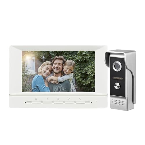 SMTYXS 7-Zoll-Video-Türklingelkamera Mit Monitor, Video-Tür-HD-Kamera-Kits Unterstützen Entsperren, Überwachung Und Zwei-Wege-Gegensprechanlage for Villa Home Office Apartment von SMTYXS