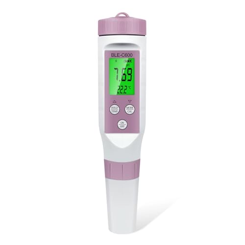 SMTYXS Digitales 7-in-1-PH-Messgerät PH/TDS/EC/ORP/Salzgehalt/SG/Temp-Messgerät Wasserqualitätsmonitor Tester Trinkwasseraquarien(Bluetooth ph Meter) von SMTYXS