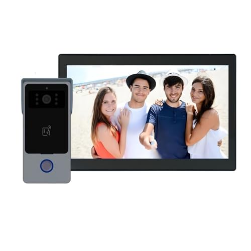 SMTYXS Intelligente 2-drahtige Türklingel, WLAN-Video-Gegensprechanlage Mit APP-Fernbedienung, IC-Kartenentriegelung, 1080P, 10-Zoll-Touchscreen(1pcs 10inch LCD) von SMTYXS