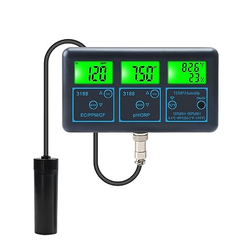 SMTYXS WiFi Tuya Smart Monitor Aquarium Aquarium SPA Pool Online Wasser Qualität Meter PH ORP EC PPM CF Feuchtigkeit Temp Tester ATC(WiFi Smart Meter) von SMTYXS
