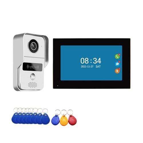 Smart 7 Zoll Monitor WiFi Tuya Video Türklingel Outdoor Türklingel Wasserdicht IP65 Intercom Induktive Karte Entsperren Tür Telefon Kamera(1Cam V 1LCD 32G TF) von SMTYXS