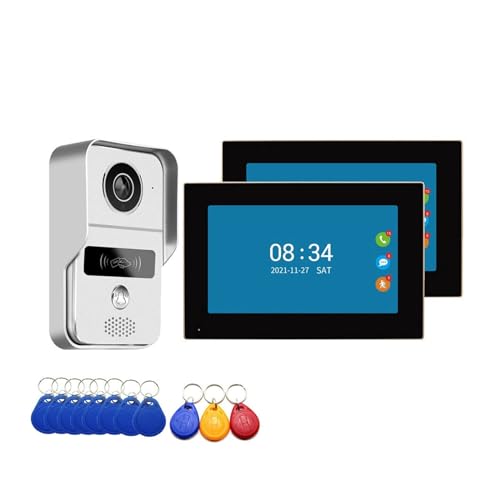 Smart 7 Zoll Monitor WiFi Tuya Video Türklingel Outdoor Türklingel Wasserdicht IP65 Intercom Induktive Karte Entsperren Tür Telefon Kamera(1Camera V 2LCD 32G) von SMTYXS