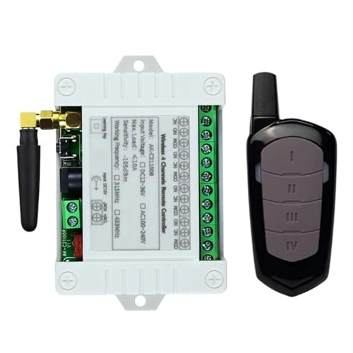Smart Mehrere DC 12V 24V 36V 4CH 4 Kanal Wireless 10A Relais RF Fernbedienung Schalter Empfänger Sender For Garage(AET-1) von SMTYXS