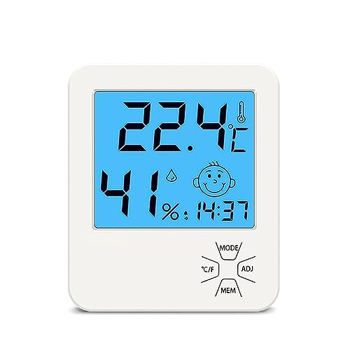 Temperatur- Und Feuchtigkeitssensor, Elektronisches Thermometer Mit Wand-Tischuhr For Heimtemperaturmesser(LX8112) von SMTYXS