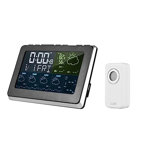 Touchscreen-Bedienung Wetterstation Wecker Thermometer Hygrometer Mit Kabellosem OutdoorSensor(Tuya Wifi) von SMTYXS
