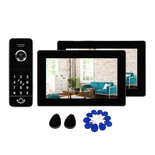 Tuya 7 Zoll Wireless WiFi Smart IP Video Türklingel-Gegensprechanlage, Touchscreen-Monitor Mit 1080P-Kamera, Unterstützt Passwort-Entsperrung(1080P 1CamV2LCD) von SMTYXS