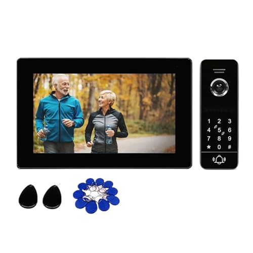 Tuya 7 Zoll Wireless WiFi Smart IP Video Türklingel-Gegensprechanlage, Touchscreen-Monitor Mit 1080P-Kamera, Unterstützt Passwort-Entsperrung(1080P 32G TF Card) von SMTYXS