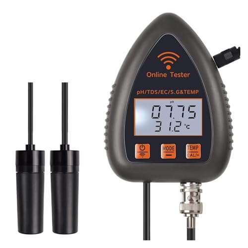 Tuya WiFi 5 In 1 Wasserqualitätsmonitor TDS/EC/SALZ PH SGTEMP Multifunktions-Bluetooth-Wasseranalysator for Aquarien Aquakultur(Style 2) von SMTYXS