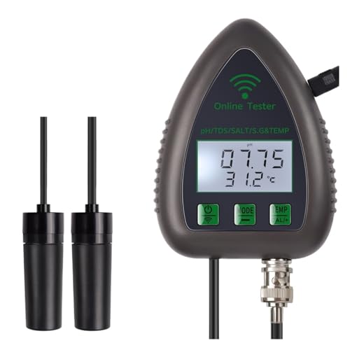 Tuya WiFi 5 In 1 Wasserqualitätsmonitor TDS/EC/SALZ PH SGTEMP Multifunktions-Bluetooth-Wasseranalysator for Aquarien Aquakultur(Style 3) von SMTYXS