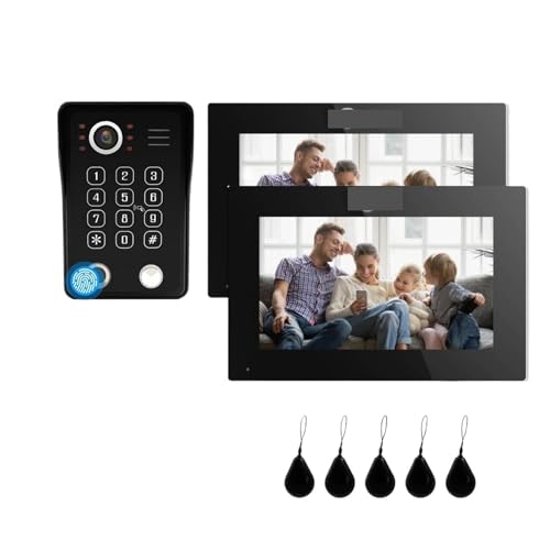 Video-Gegensprechanlage Home Fingerprint 5in1 Entsperren Video-Türsprechanlage Smart 1080P Touch WiFi-Monitor Inter Cam Türklingel(218BS 7INCH2) von SMTYXS