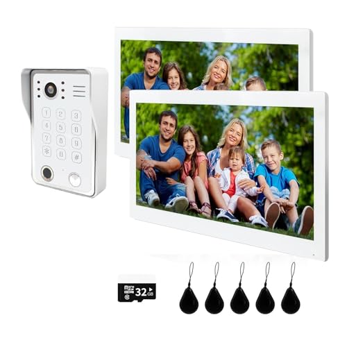Video-Gegensprechanlage Home Fingerprint 5in1 Entsperren Video-Türsprechanlage Smart 1080P Touch WiFi-Monitor Inter Cam Türklingel(218WS 10INCH2) von SMTYXS