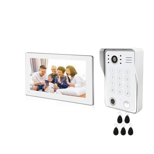 Video-Gegensprechanlage Home Fingerprint 5in1 Entsperren Video-Türsprechanlage Smart 1080P Touch WiFi-Monitor Inter Cam Türklingel(218WS 7INCH) von SMTYXS