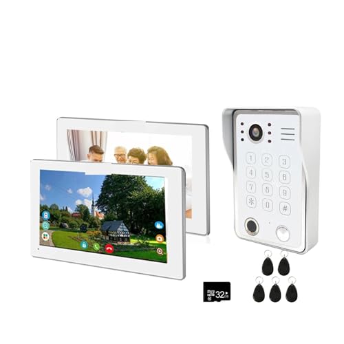 Video-Gegensprechanlage Home Fingerprint 5in1 Entsperren Video-Türsprechanlage Smart 1080P Touch WiFi-Monitor Inter Cam Türklingel(218WS 7INCH2) von SMTYXS