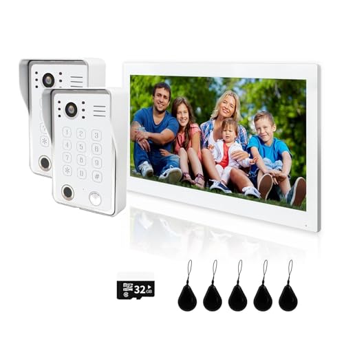 Video-Gegensprechanlage Home Fingerprint 5in1 Entsperren Video-Türsprechanlage Smart 1080P Touch WiFi-Monitor Inter Cam Türklingel(218WS2 10INCH) von SMTYXS