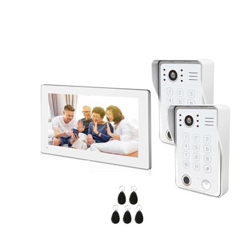 Video-Gegensprechanlage Home Fingerprint 5in1 Entsperren Video-Türsprechanlage Smart 1080P Touch WiFi-Monitor Inter Cam Türklingel(218WS2 7INCH) von SMTYXS