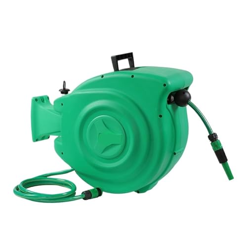 Villa Garten Wassertrommel 30 Meter Blumenbewässerung Autowaschanlage Bewässerung Gemüse Langsame Erholung Automatische Teleskopspule(Green) von SMTYXS