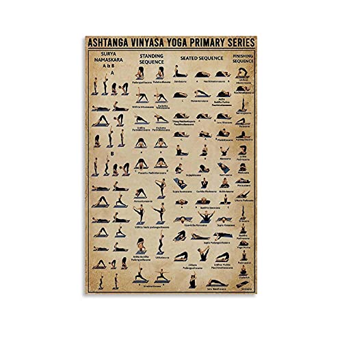 Retro-Poster DYJ Yoga Ashtanga Vinyasa Yoga Primary Serie Leinwand-Kunst-Poster und Wandkunstdruck, moderne Familie, Schlafzimmer, Dekoration, Poster, 60 x 90 cm von SMWY