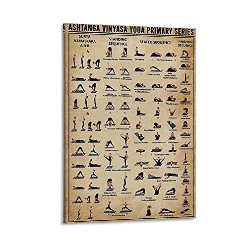 DYJ Retro-Poster Ashtanga Vinyasa Yoga Primary Series, dekorative Kunst auf Leinwand, für Wohnzimmer und Schlafzimmer, 30 x 45 cm von SMWY