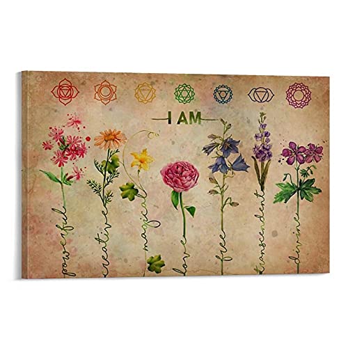 Retro-Poster, Motiv: Yoga macht mich stark, Leinwand-Kunst, Poster und Wandkunst, Bilddruck, modernes Familienschlafzimmer, Dekor-Poster, 30 x 45 cm von SMWY