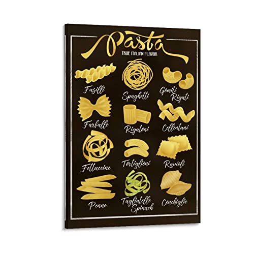 SMWY Küchen-Pasta Ljx Types Italienisches Essen Leinwand-Kunstposter und Wandkunstdruck, modernes Familien-Schlafzimmer-Dekoration, Poster, 30 x 45 cm von SMWY