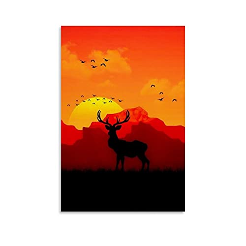 SMWY Poster mit Tiermotiven "Red Dead", Leinwand-Kunstdruck, modernes Design, 40 x 60 cm von SMWY