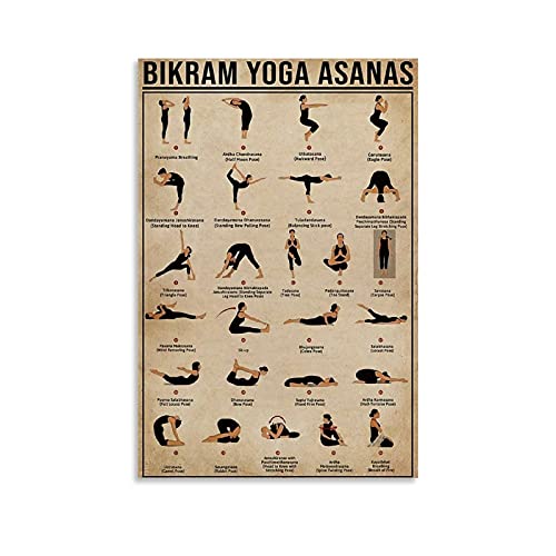 SMWY Retroposter DYJ Yoga Poster Bikram Yoga Asanas Leinwand-Kunst-Poster und Wandkunstdruck, modernes Familienschlafzimmer, 60 x 90 cm von SMWY